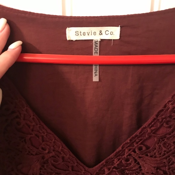 Stevie & Co. Burgundy Boho Dress - Picture 2 of 3